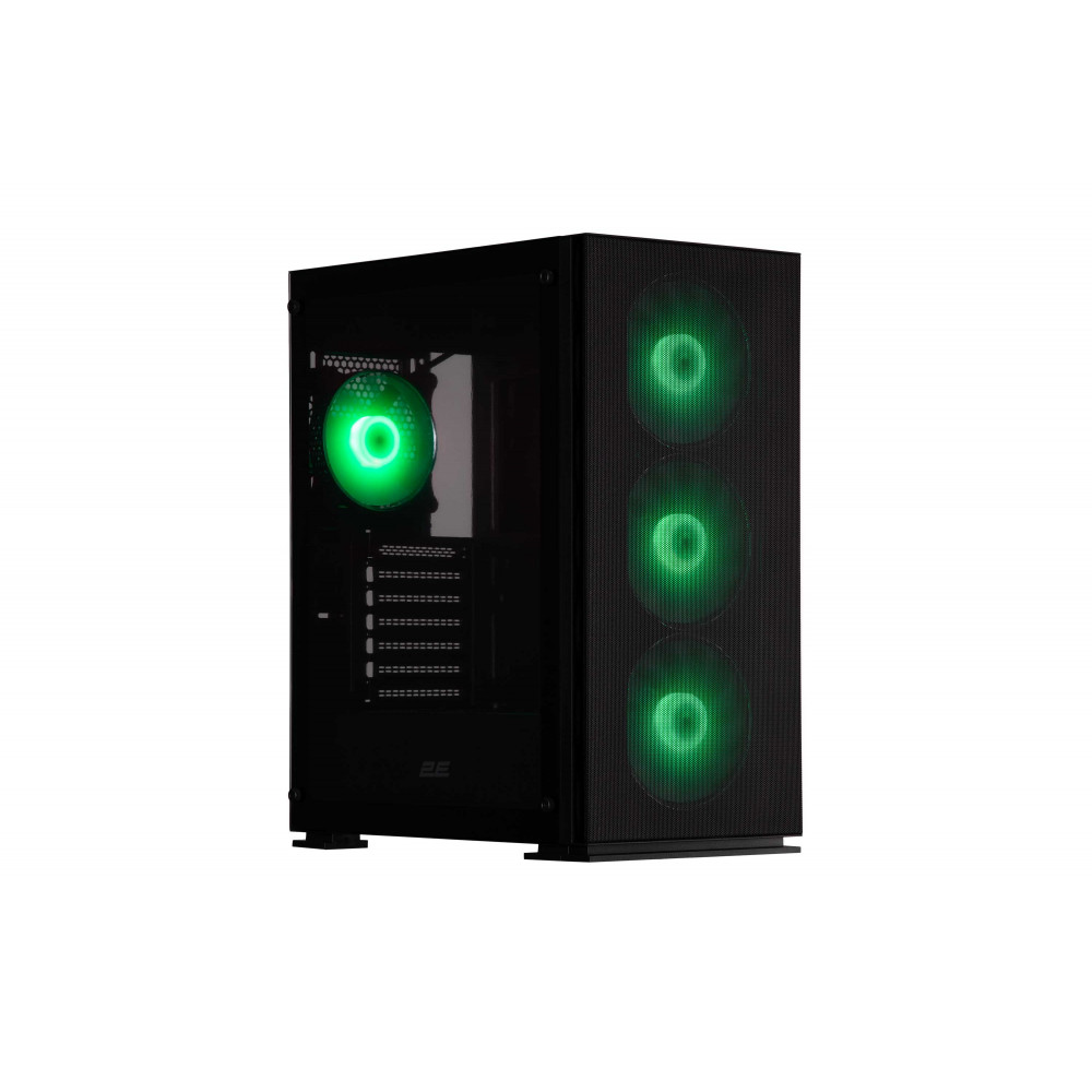 Корпус 2E GAMING Virtus Neo G3301N без БЖ 2xUSB3.0, 1xUSB2.0, 3x140мм ARGB, 1x120мм ARGB,  VGA 340мм, LCS ready, контролер з пультом, TG Side Panel, ATX, чорний
