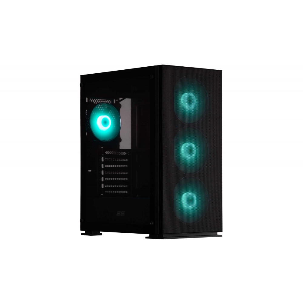 Корпус 2E GAMING Virtus Neo G3301N без БЖ 2xUSB3.0, 1xUSB2.0, 3x140мм ARGB, 1x120мм ARGB,  VGA 340мм, LCS ready, контролер з пультом, TG Side Panel, ATX, чорний
