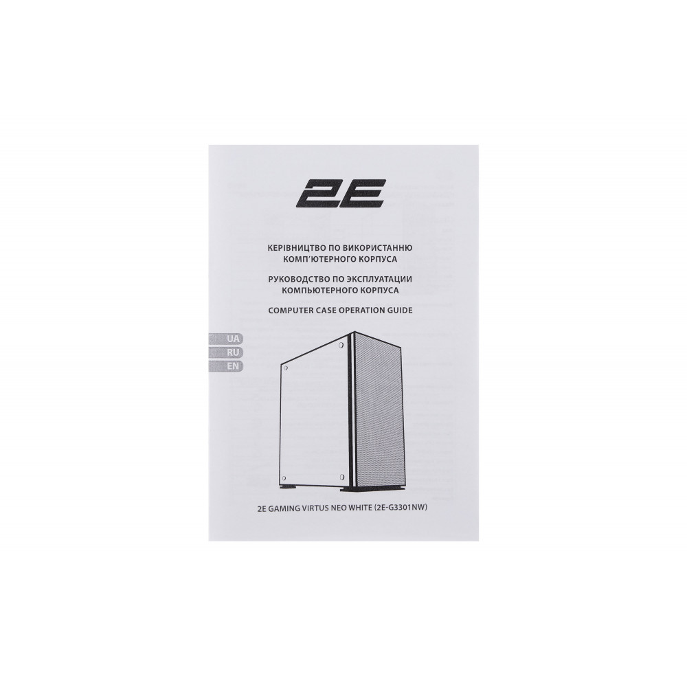 Корпус 2E GAMING Virtus Neo G3301NW без БЖ 2xUSB3.0, 1xUSB2.0, 3x140мм ARGB, 1x120мм ARGB, VGA 340мм, LCS ready, контролер з пультом, TG Side Panel, ATX, білий