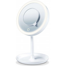 Дзеркало косметичне Beurer настільне, діаметр-17см, сенсорне керув., ААx3 в комплекті, підсвічування, білий