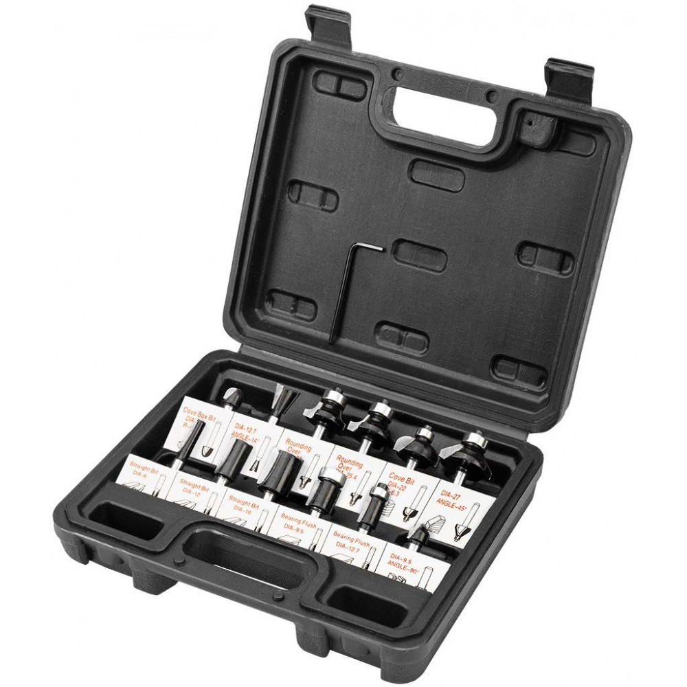 Фрези Verto, набір 12шт, хвостовик 6мм, кейс