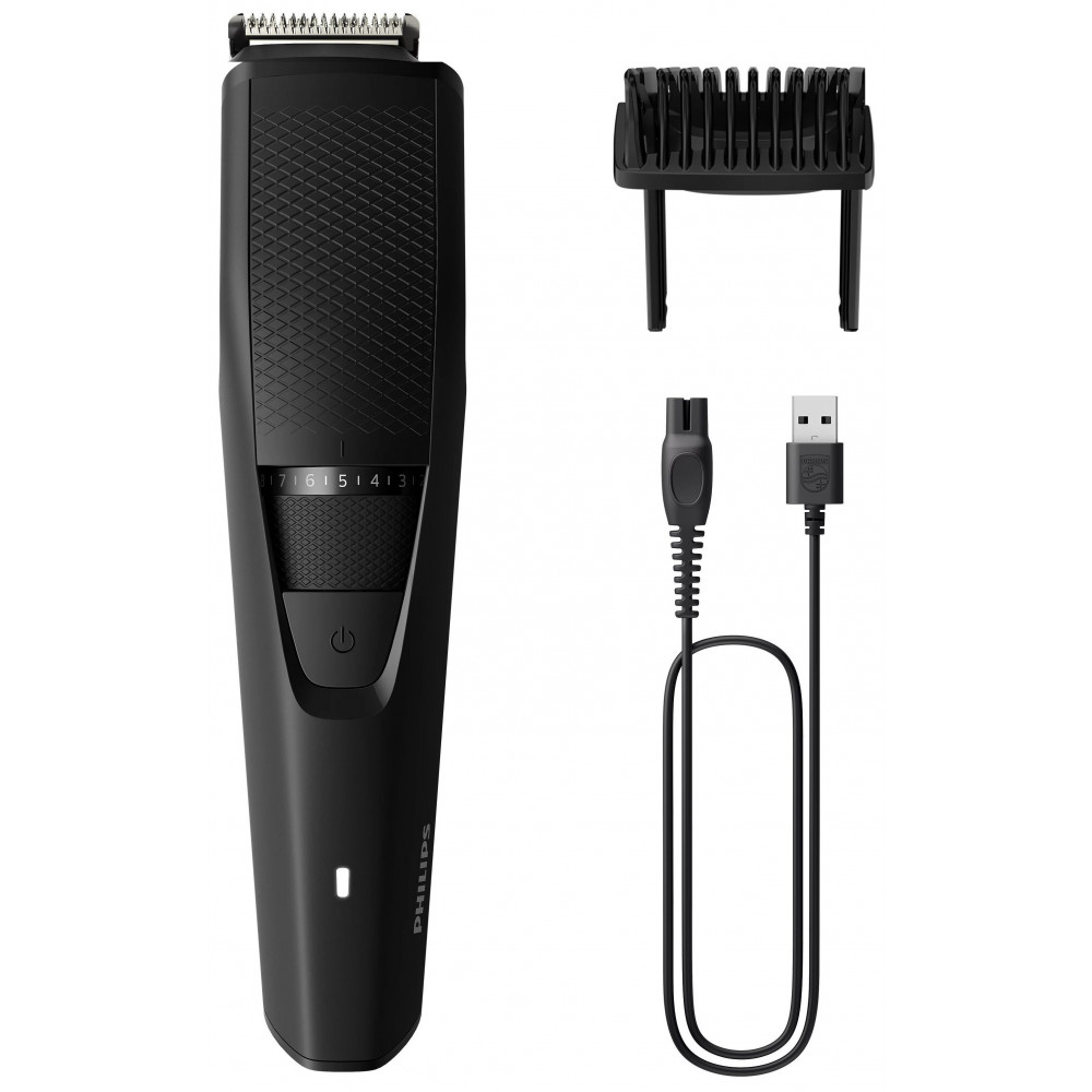 Тример Philips Series 3000, для бороди, вусів, голови та тіла, акум., насадок-1, сталь, чорний