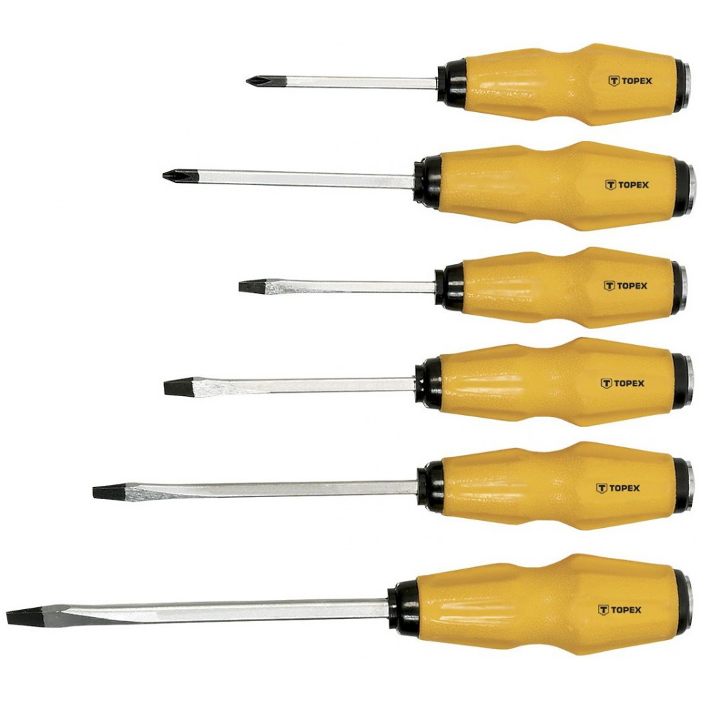 Викрутки TOPEX набір 6шт, ударні, SL,PH, сталь CrV