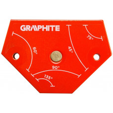 Кутник зварювальний GRAPHITE 56H904 магнітний 64x95x14мм макс.вантажопідйомність кут 45/60/75/90/135° 11.4кг