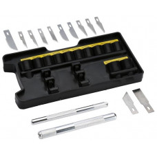 Ніж моделіста Stanley Hobby, для дрібних робіт, корпус металевий, 2 тримачі, 12 лез, кейс Ніж моделіста Stanley Hobby, для дрібних робіт, корпус металевий, 2 тримачі, 12 лез, кейс