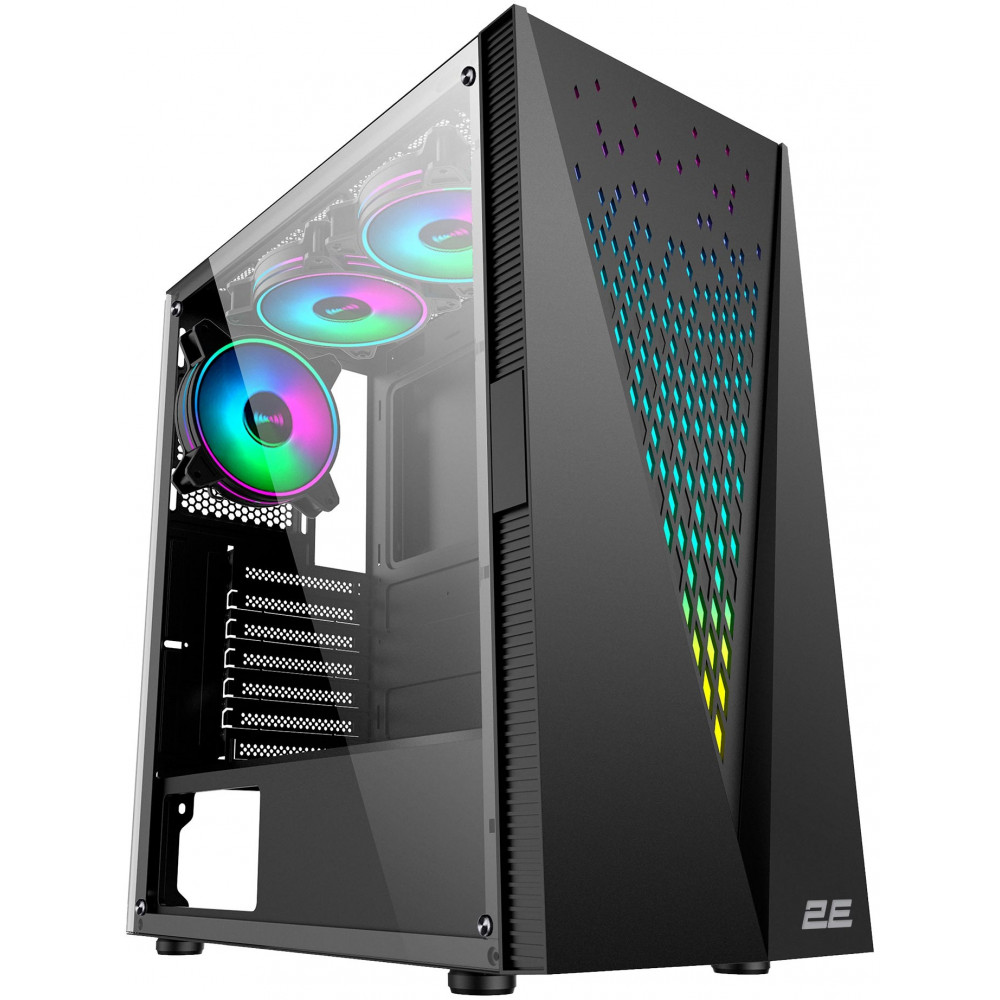 Корпус 2E GAMING Galaxy G2055 без БЖ 2xUSB3.0, 1xUSB2.0, 3x120мм ARGB, VGA 345мм, LCS ready, HUB, TG Side Panel, ATX, чорний