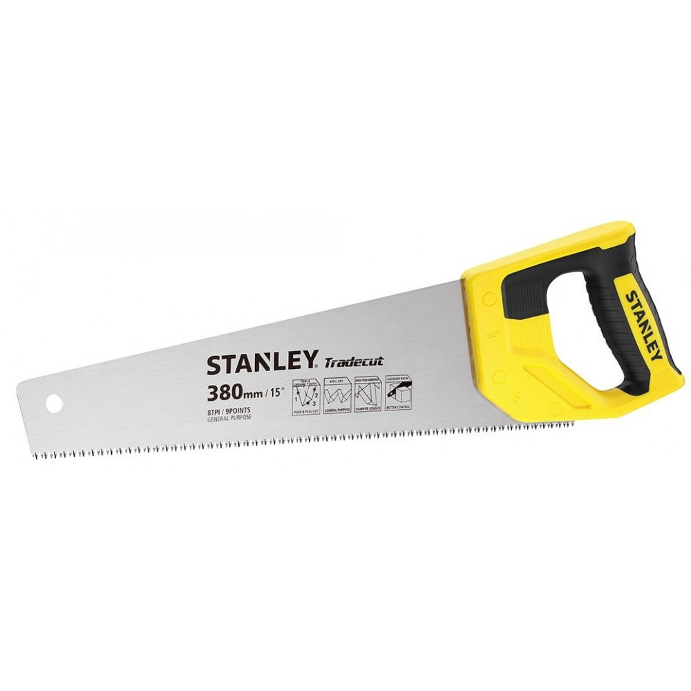 Ножівка по дереву Stanley Tradecut, 380мм, 7TPI