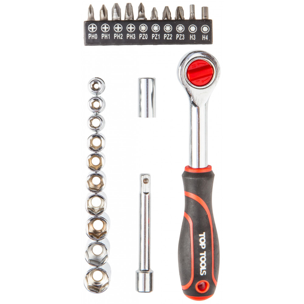 Набір торцевих головок та біт Top Tools, 1/4