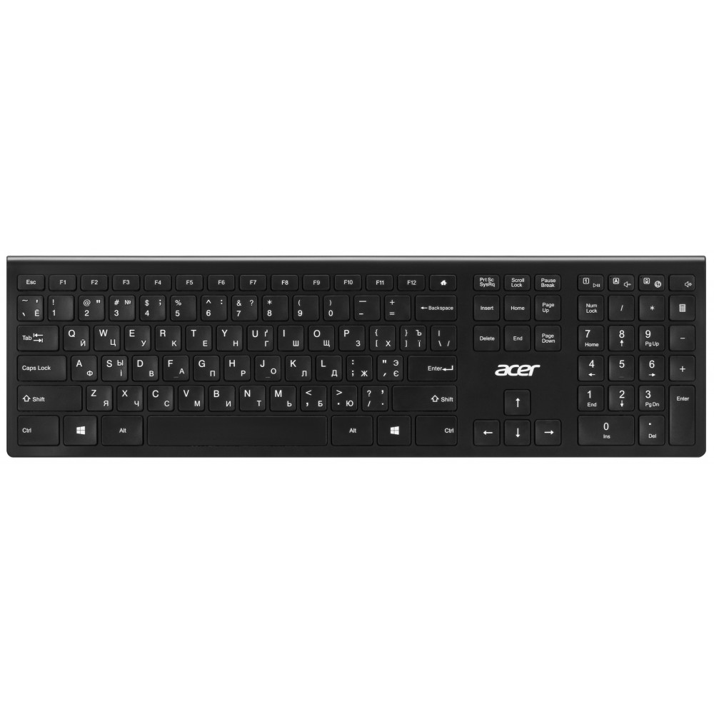 Клавіатура мембранна Acer OKR020, 109key, WL, EN/UKR/RU,чорний