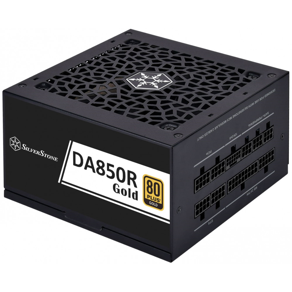 Блок живлення  SilverStone Decathlon  (850W), >89%, 80+ Gold, 120мм, 1xMB 24pin(20+4), 2xCPU 8pin(4+4), 4xMolex, 8xSATA, 4xPCIe 8pin(6+2), 1x(12+4pin)(12V-2x6) GEN5, Fully Modular