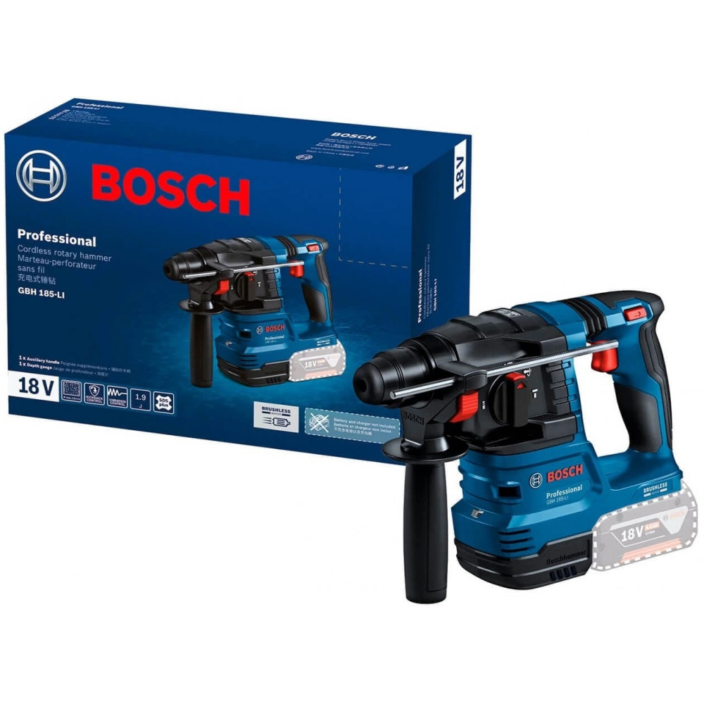 Перфоратор акумуляторний Bosch Professional GBH 185-LI SDS-Plus 18В 1.9Дж 2.3кг без АКБ та ЗП