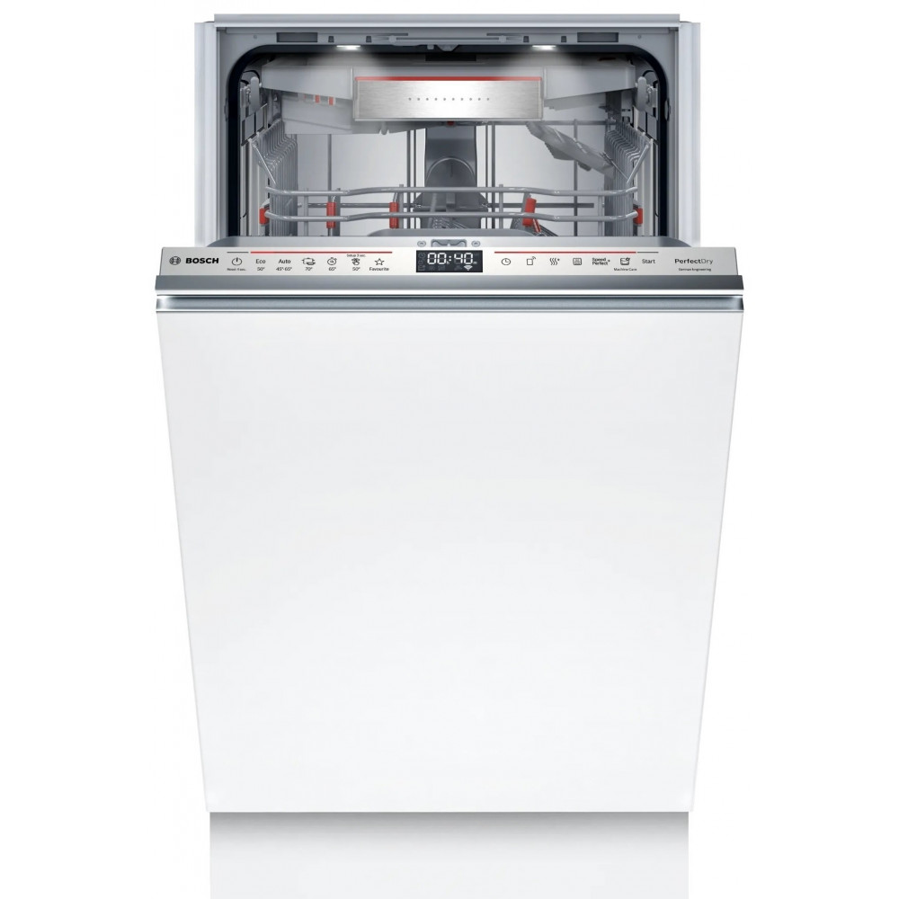 Посудомийна машина Bosch вбудована, 10компл., A+, 45см, дисплей, 3й кошик, Zeolith, білий