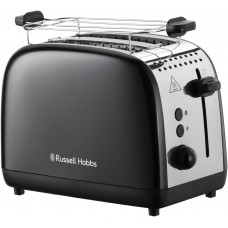 Тостер Russell Hobbs Colours Plus 1600Вт, підігрів, розморожування, метал., чорний
