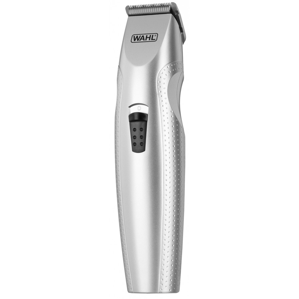 Тример WAHL Mustache & Beard, для бороди і вусів, ААx3, роторний мотор, насадок-4, тример для носа, підставка, сталь, сірий