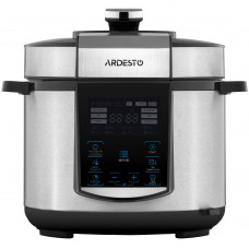 Мультиварка-скороварка Ardesto, 900Вт, чаша-5л, електронне керув., книга рецептів, метал/пластик, сірий