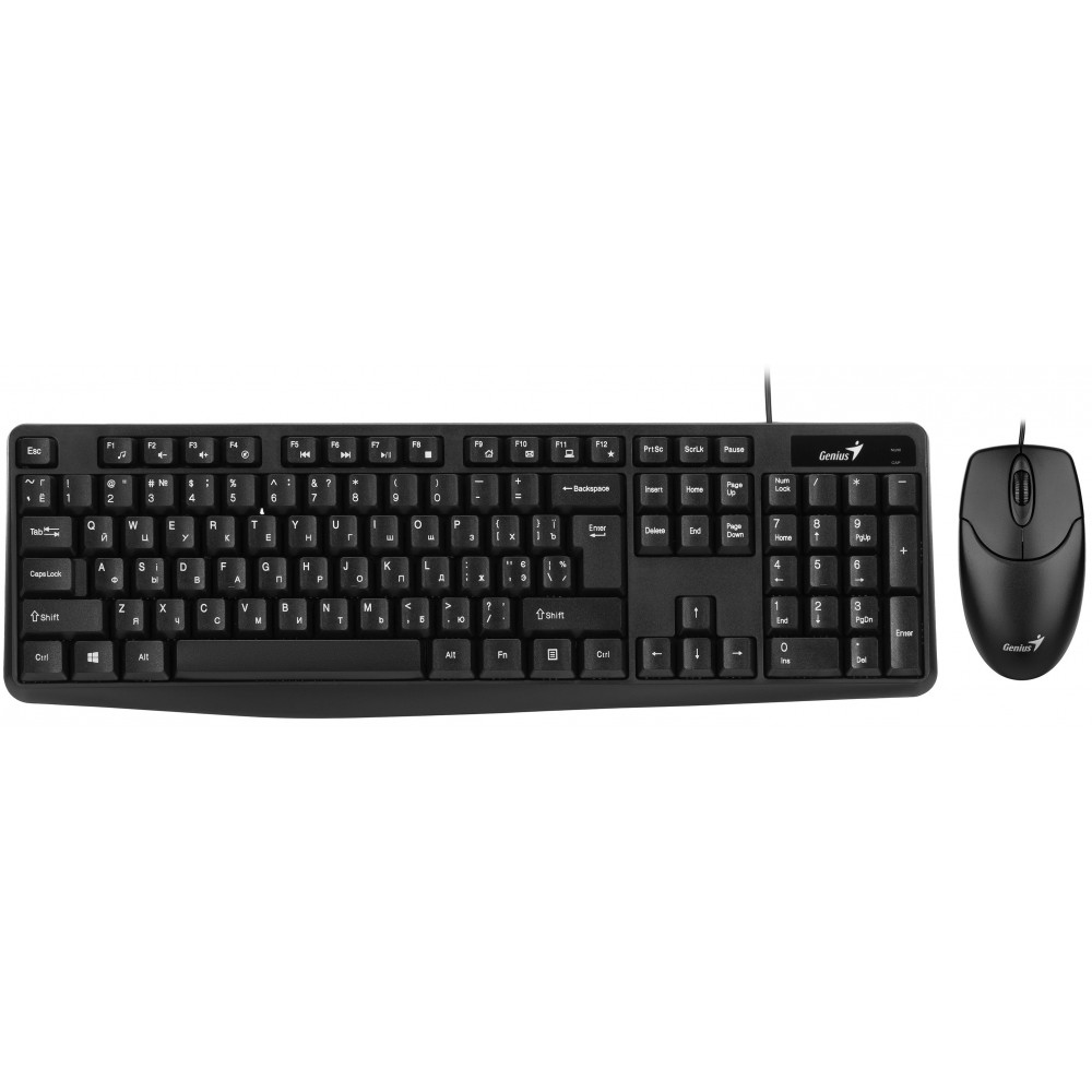 Комплект клавіатура та миша Genius KM-170, EN/UKR/RU, чорний