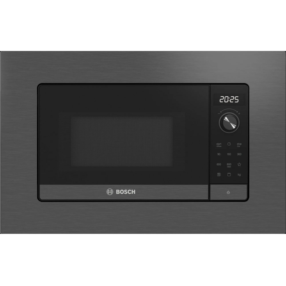 Мікрохвильова піч Bosch вбудована, 20л, електр. керув., 800Вт, дисплей, чорний-нержавійка