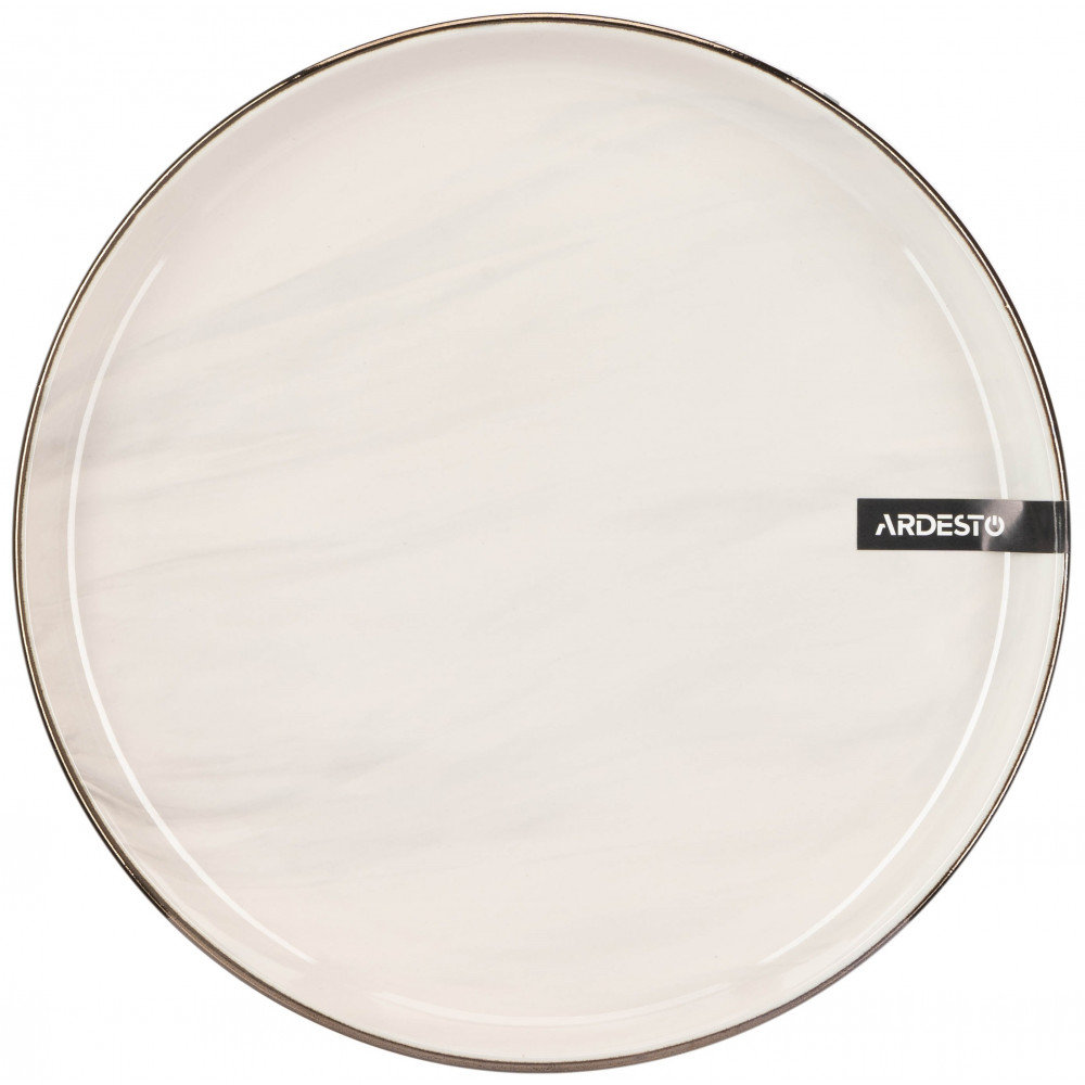 Тарілка десертна Ardesto Marmo, 19см, кераміка, бежевий