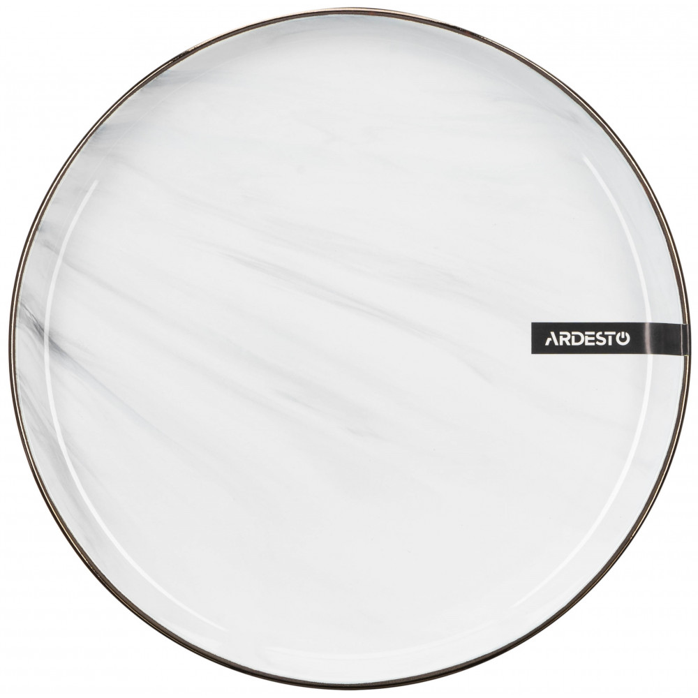 Тарілка десертна Ardesto Marmo, 19см, кераміка, білий