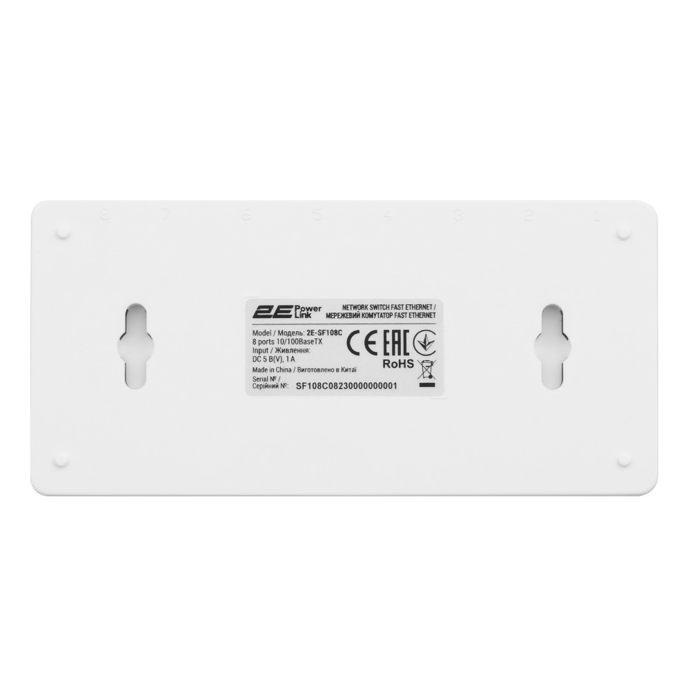 Комутатор 2E PowerLink SF108C, 8xFE, Некерований