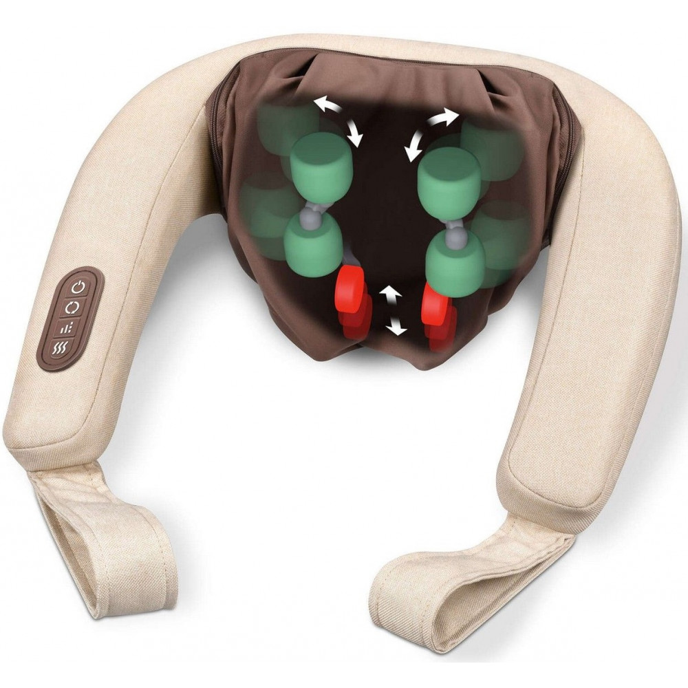 Масажер Beurer для шиї, від мережі, 2 режими, підігрів, бежевий