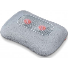 Масажна подушка Beurer для плечей, шиї, спини та ніг, від мережі, 4 головки шиацу, підігрів, сірий