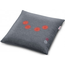 Масажна подушка Beurer для плечей, шиї, спини та ніг, від мережі, 4 головки шиацу, підігрів, сірий