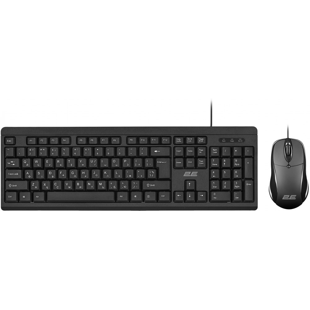 Комплект клавіатура та миша 2E MK401 USB-A, EN/UK, чорний