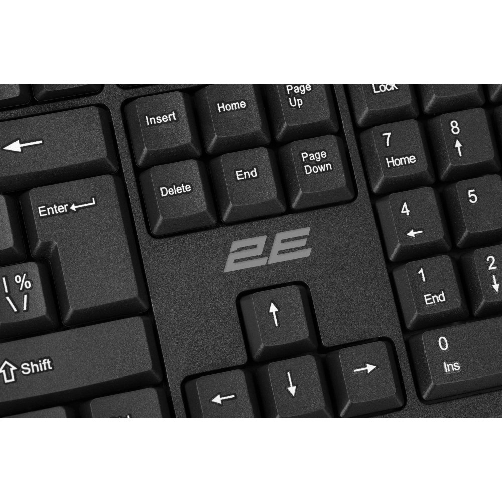 Клавіатура мембранна 2E KS108 104key, USB-A, EN/UK, чорний