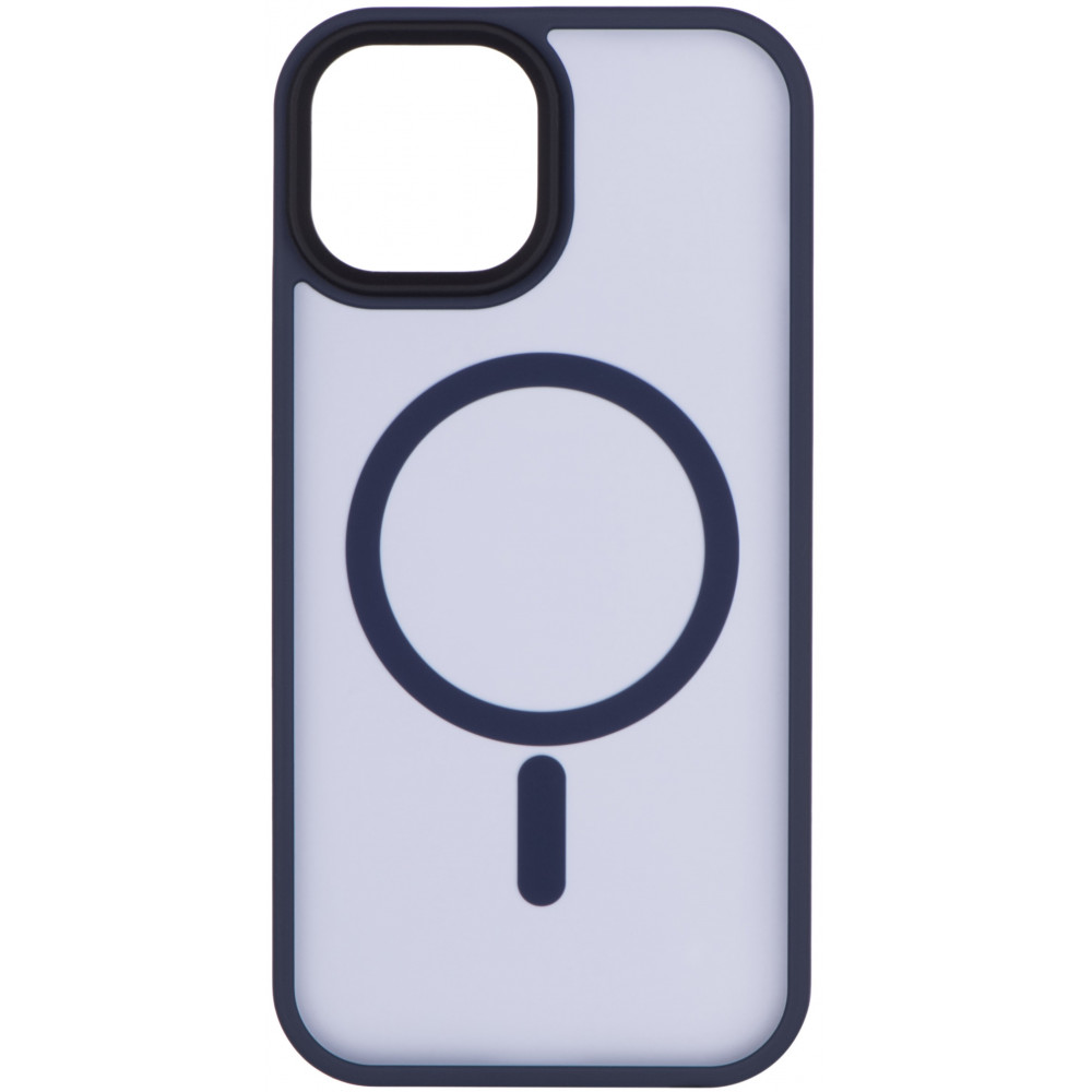 Чохол 2Е Basic для iPhone 15, Soft Touch MagSafe Cover, синій темний