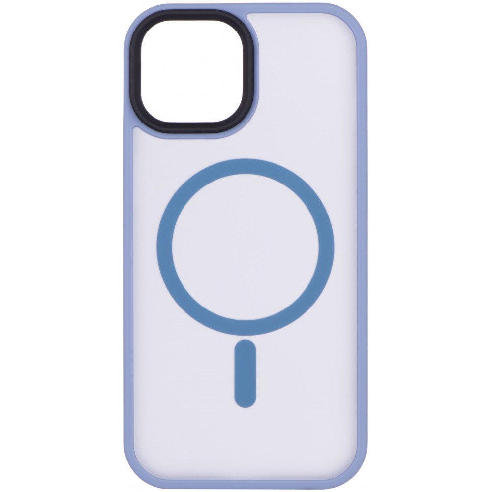 Чохол 2Е Basic для iPhone 15, Soft Touch MagSafe Cover, синій світлий