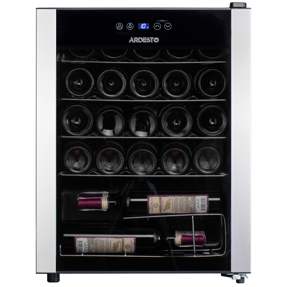 Холодильник ARDESTO для вина, 64.2x48х44, мороз.відд.-66л, зон - 1, бут-24, ST, диспл внутр., чорний