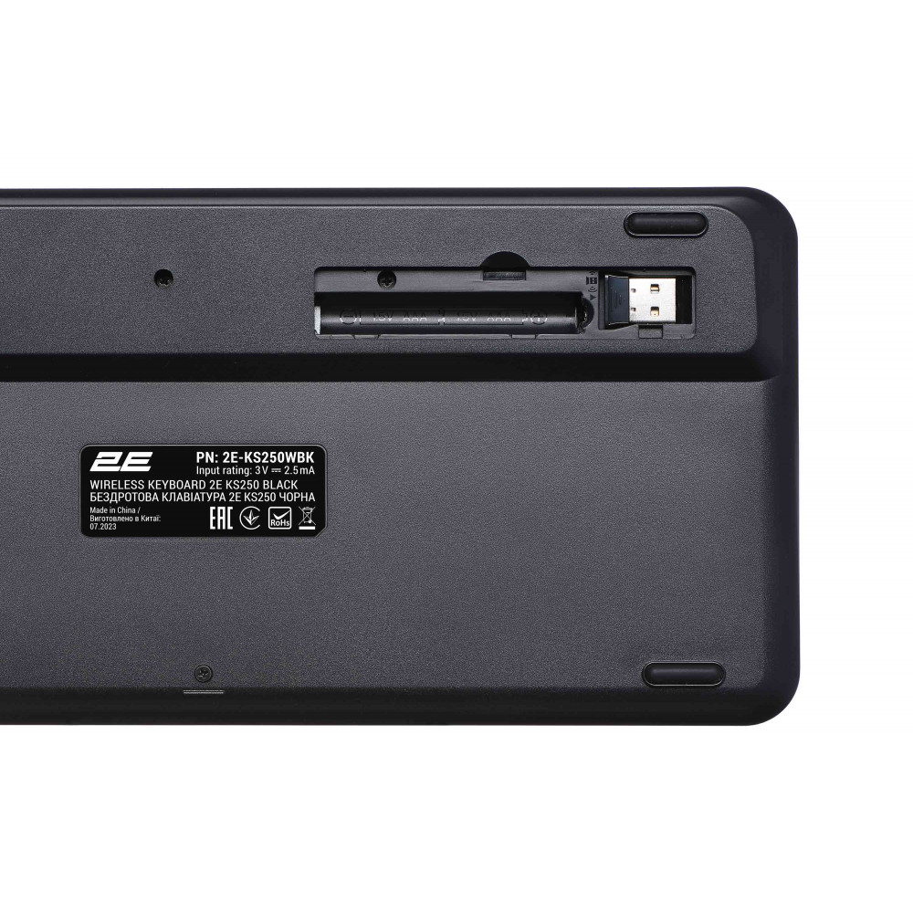 Клавіатура мембранна 2E KS250 84key, WL/BT, EN/UK, чорно-сірий