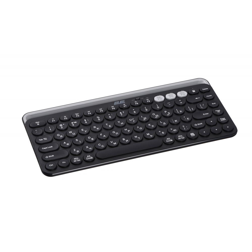 Клавіатура мембранна 2E KS250 84key, WL/BT, EN/UK, чорно-сірий