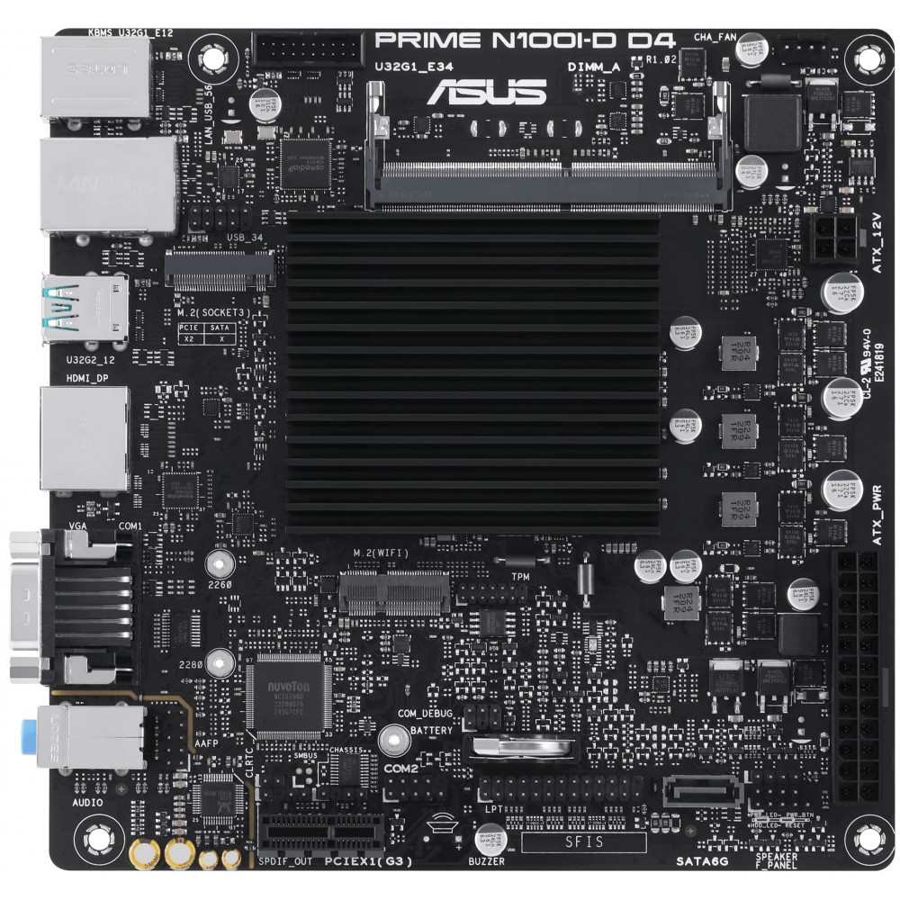 Материнська плата ASUS PRIME N100I-D D4-CSM CPU Intel N100 Quad-Core 2.0GHz 1xDDR4 SO-DIMM D-Sub HDMI DP Com mITX