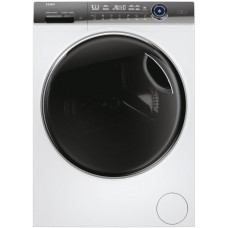 Пральна машина Haier фронтальна, 9кг, 1400, A+++, 52см, дисплей, пара, інвертор, люк чорний, прямий привід, білий
