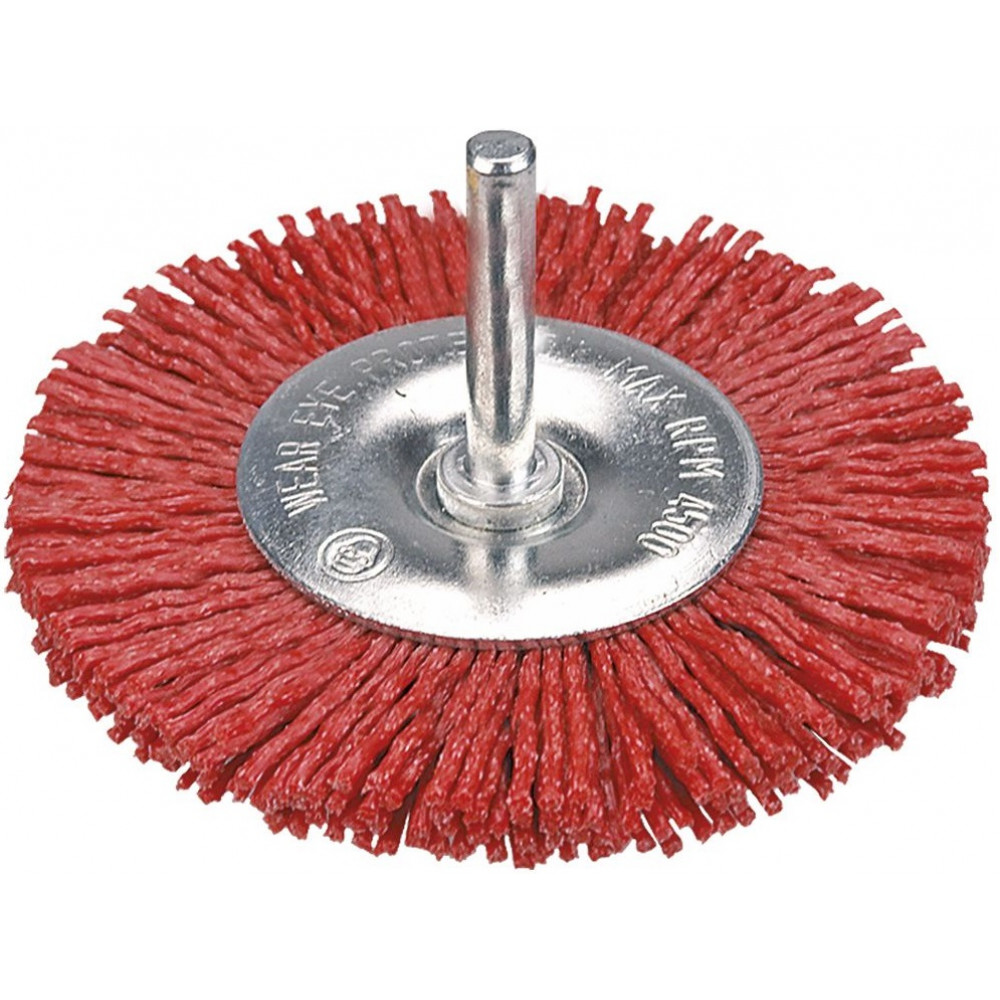 Щітка дискова Verto, нейлоновий дріт, 100мм, з хвостовиком 6мм