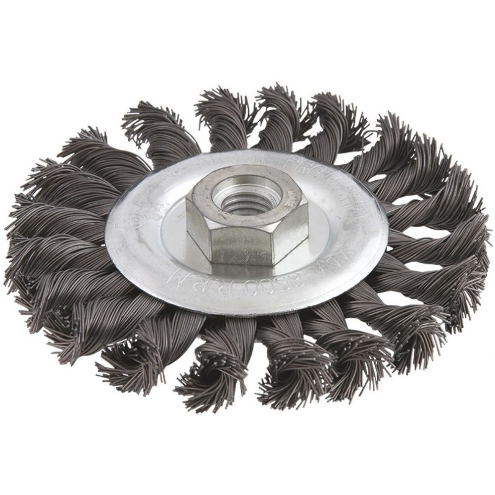 Щітка дискова Verto, переплетений дріт, 115мм, різьблення M14