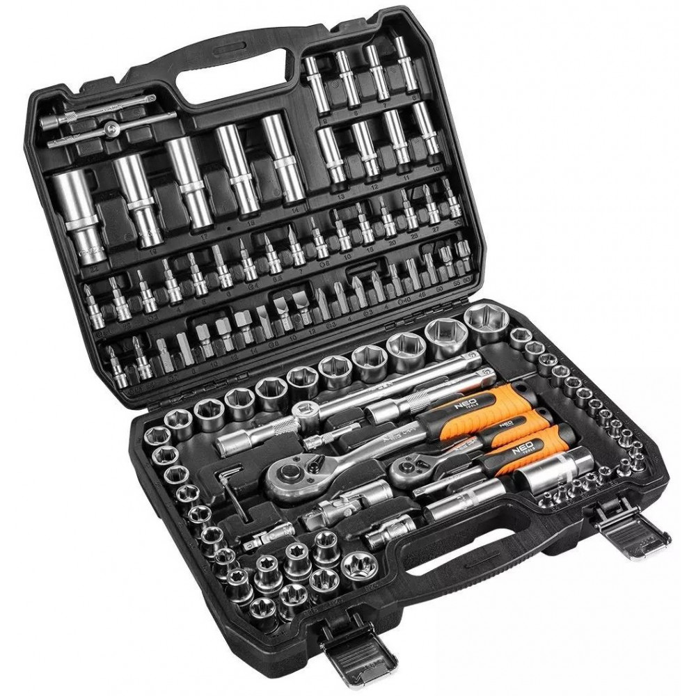 Набір інструментів Neo Tools, набір торцевих головок, 108шт, 1/2
