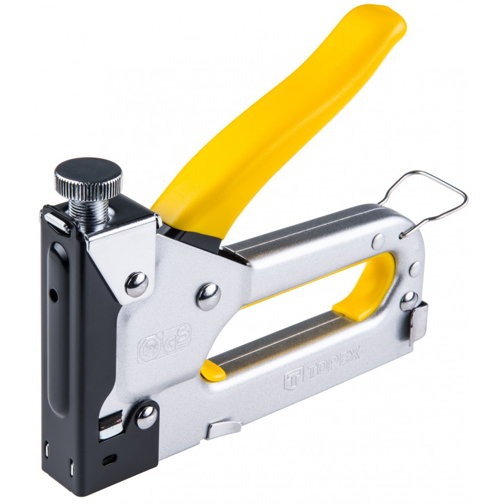 Степлер TOPEX, 6-14мм, тип скоб J, тримач прогумований, регулювання забивання скоби