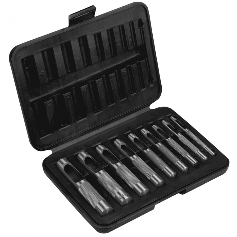 Пробійник круглих отворів TOPEX, набір 9шт, 3-12мм, 195мм, кейс