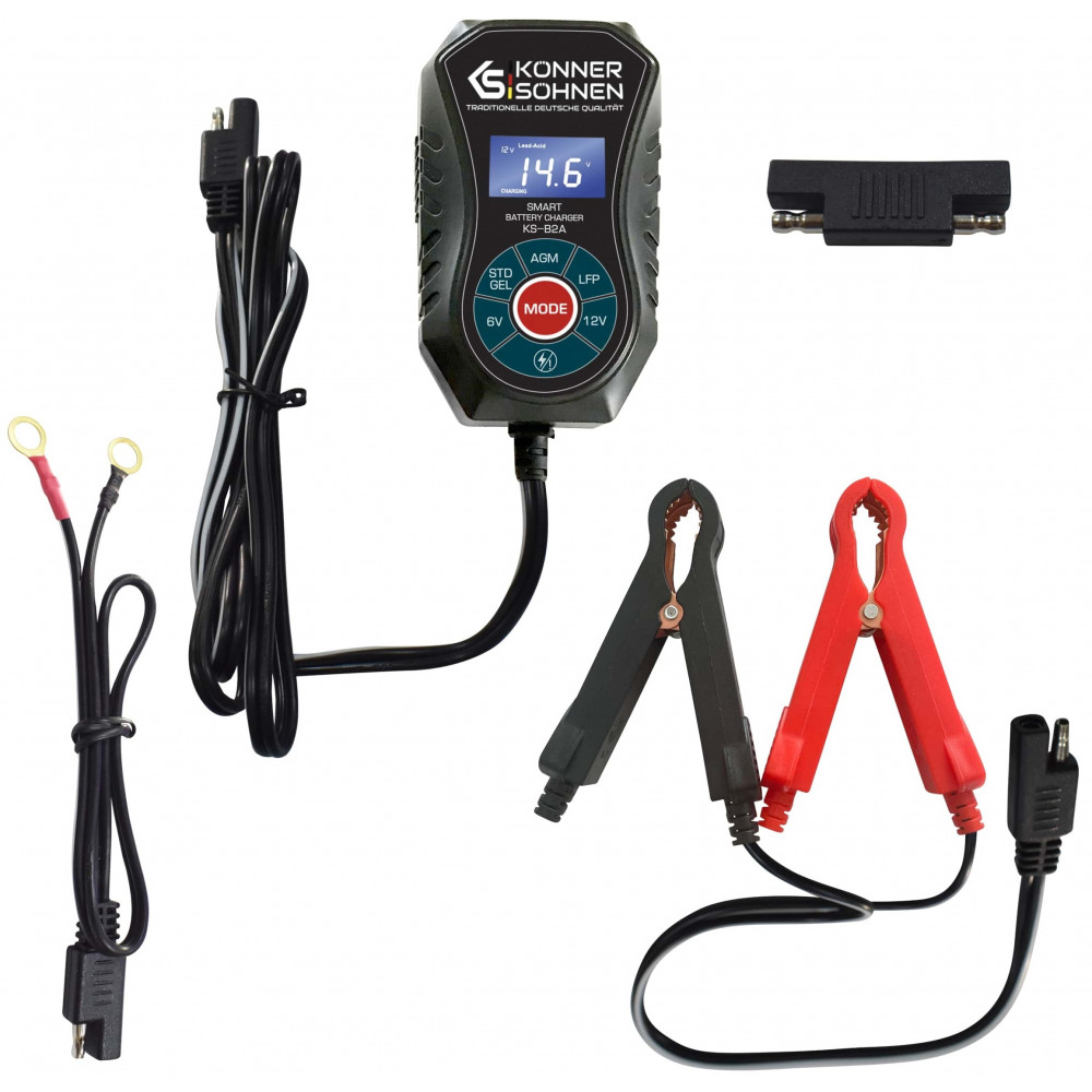Зарядний пристрій Konner&Sohnen Auto Welle KS-B2A з роз'ємом SAE, 230В, 6/12/12,8В, 2А