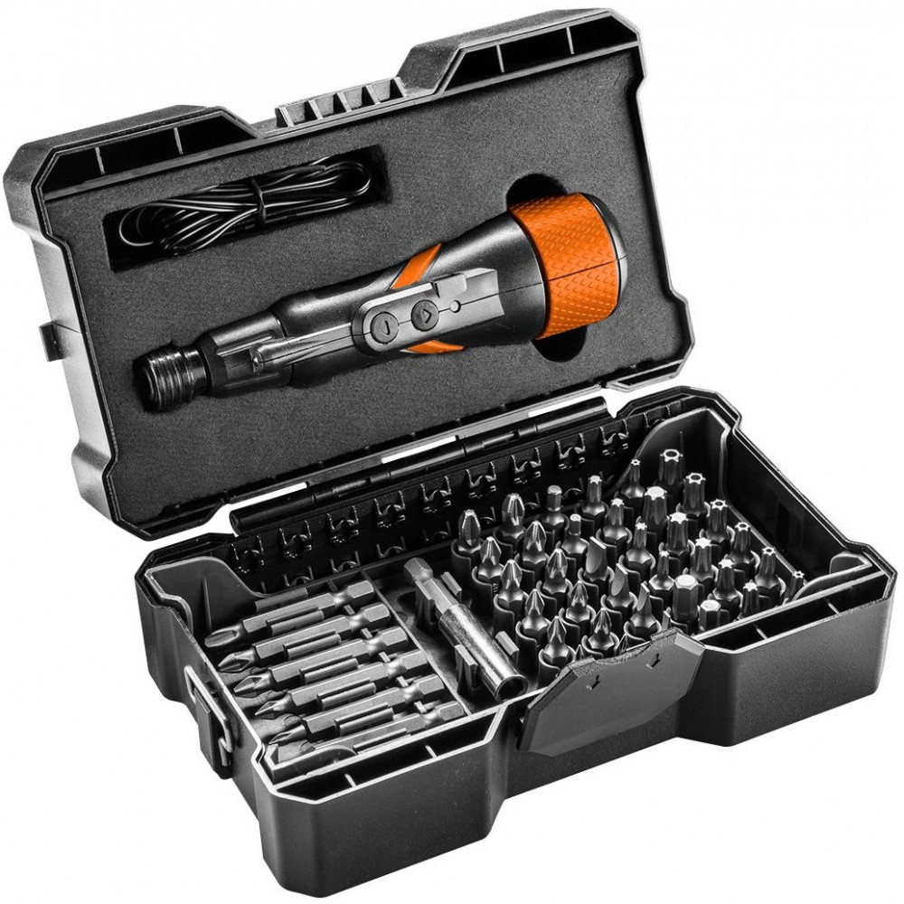 Викрутка Neo Tools акумуляторна, micro-USB, 3.6В Li-Ion, 800мА·год, 280об·хв, 42 біт, SL,PH,PZ,Torx, кейс