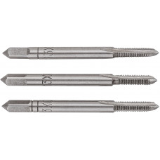 Мітчики TOPEX, 3шт, М3, крок різьблення 0.5мм, 43мм, вольфрамова сталь, футляр