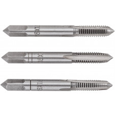 Мітчики TOPEX, 3шт, М6, крок різьблення 1мм, 49мм, вольфрамова сталь, футляр Мітчики TOPEX, 3шт, М6, крок різьблення 1мм, 49мм, вольфрамова сталь, футляр