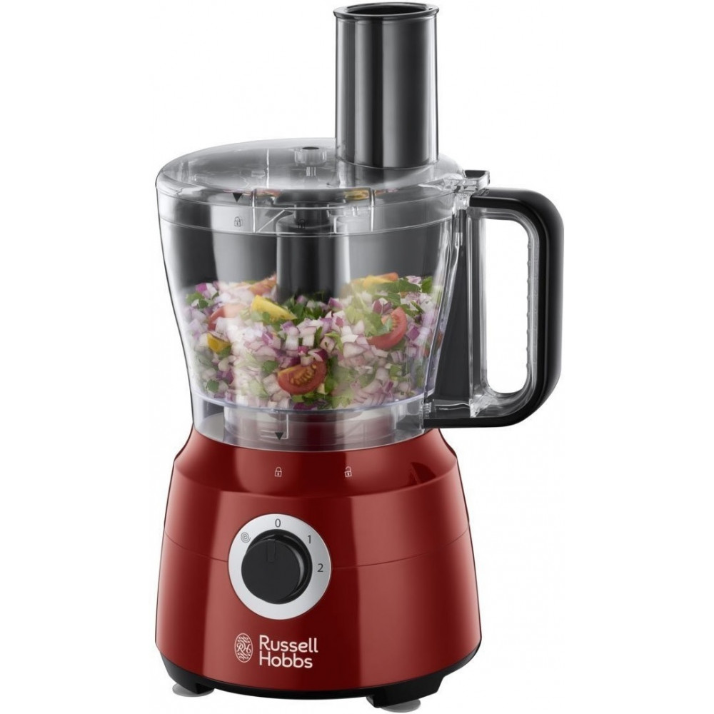 Кухонна машина Russell Hobbs Desire 600Вт, чаша-пластик, корпус-пластик, насадок-9, червоний