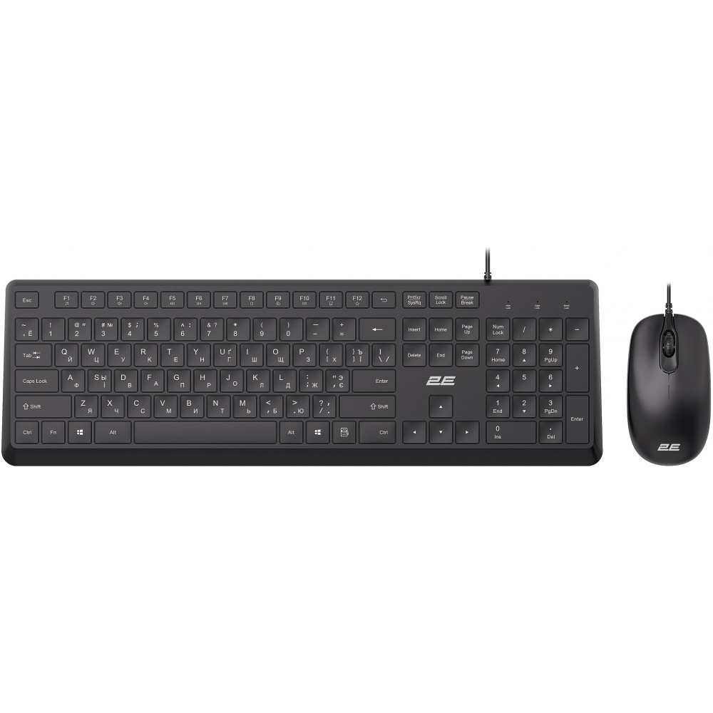 Комплект клавіатура та миша 2E MK405 USB-A, EN/UK/RU, чорний