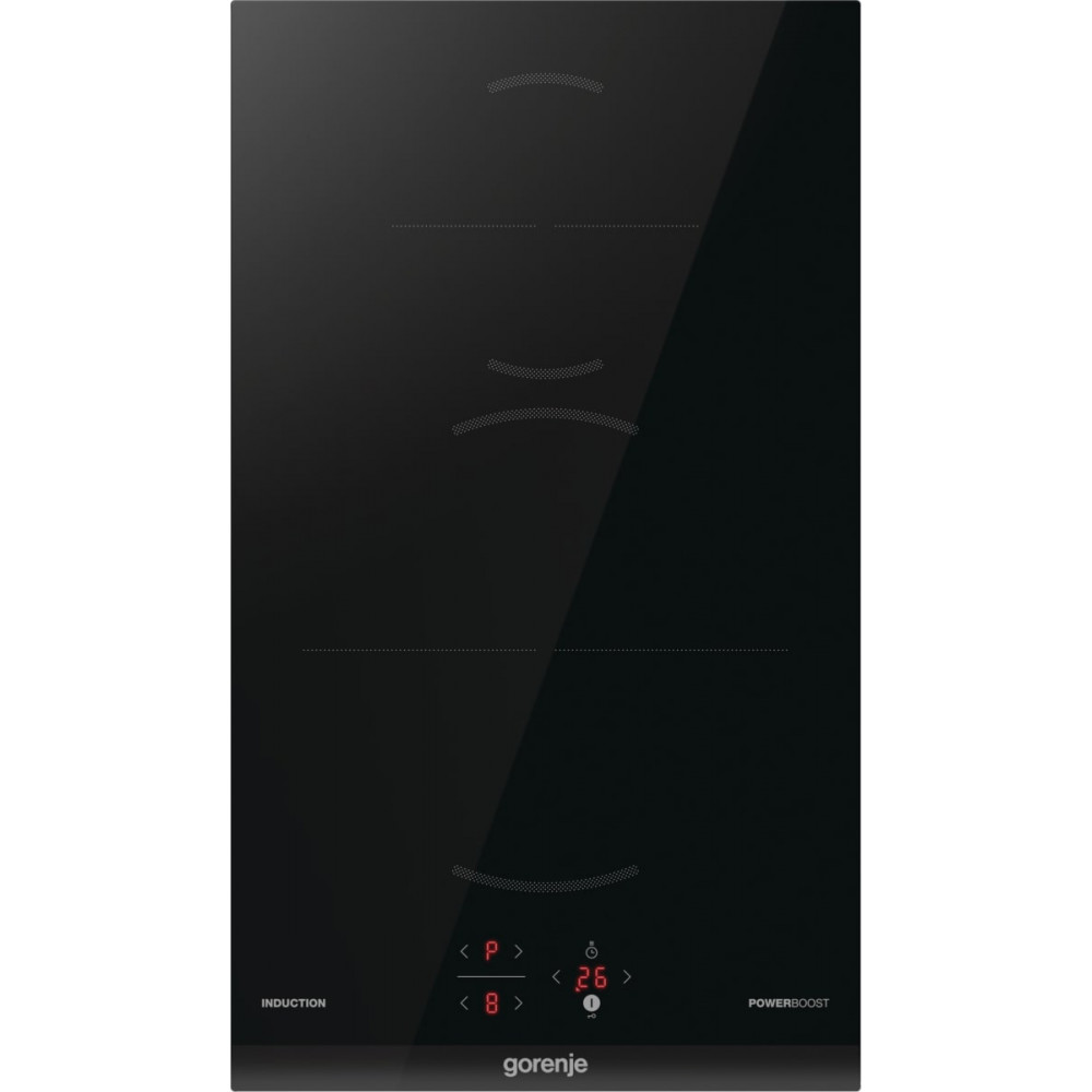 Варильна поверхня Gorenje індукційна, 30см, Доміно, PowerBoost, TouchControl, поєднання конфорок, чорний