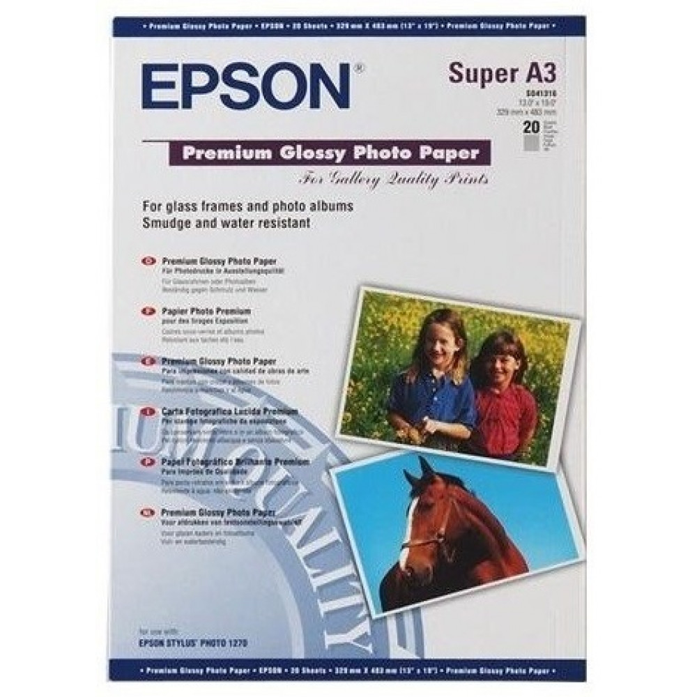 Папір Epson A3+ Premium Glossy Photo Paper, 20арк.