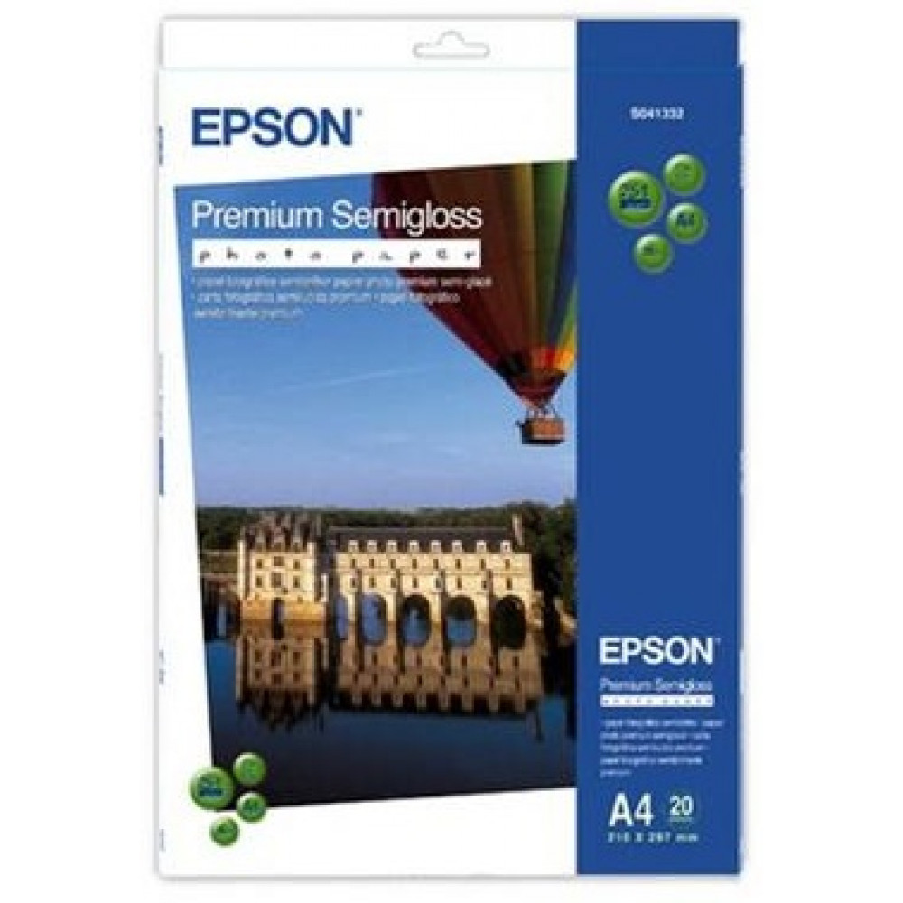 Папір Epson A4 Premium Semigloss Photo Paper, 20арк.